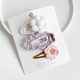 Chlea & Co - Spring Pastel Bloom Crochet Clip Set