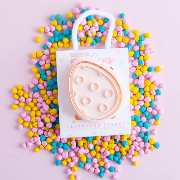 Play Sense - Eco Playdough Stamp | Easter Egg Dots - Beige