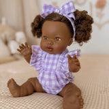 SALLI COLLECTIVE - Dolls Lilac Gingham Romper Outfit