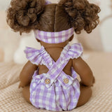 SALLI COLLECTIVE - Dolls Lilac Gingham Romper Outfit