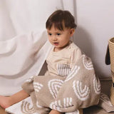 Living Textiles - Chenille Blanket - Rainbow Taupe