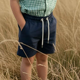 Love Henry - Boys Sonny Shorts - Navy Linen