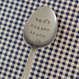 Samantha's Studio - "Dog's Dinner Spoon" Quote Cutlery (Spoon), Hand Stamped