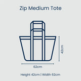Project Ten - Zip Medium Tote – Blue Palm