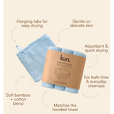 Kiin - Wash Cloths 3 Pack - Sky