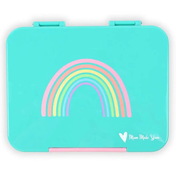 Mum Made Yum - Bento Lunchbox (Large) - Teal Rainbow