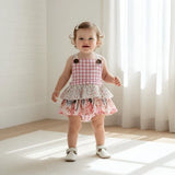 Love Henry - Baby Girls Frilly Playsuit - Pretty Blossom