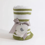 Living Textiles - Chenille Blanket - Stripes Sage