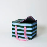 Project Ten - Green Blue Stripe Large Insulated Tote