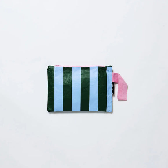 Project Ten - Green Blue Stripe Mini Zip Pouch