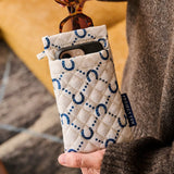 Project Ten - Double Glasses Case – Navy Horseshoe