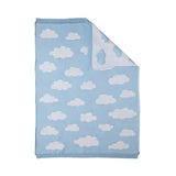 Living Textiles - Pram Knitted Blanket - Cloud Whisper / Blue