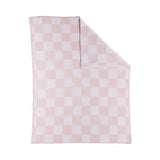 Living Textiles - Chenille Blanket - Checkered Pink
