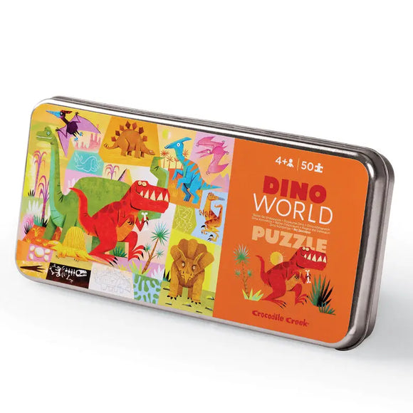 Crocodile Creek - 50-Piece Tin Puzzle - Dino World