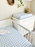 Mini & Me - Organic Cotton Fitted Cot Sheet Blue Gingham