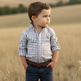 Love Henry - Boys Oxford Dress Shirt - Tan Check