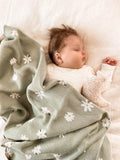 Over The Dandelions - Daisy Blanket in Thyme