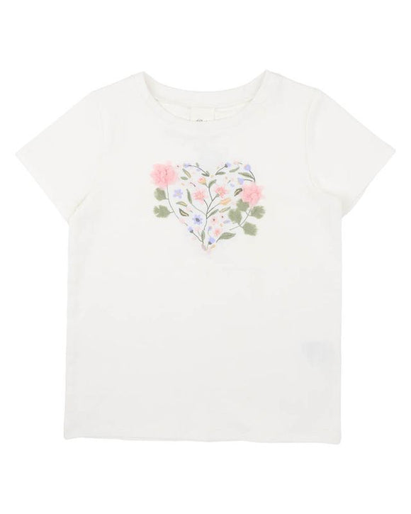 Bebe - 	ANYA HEART ORGANIC SS TEE 3-7YRS