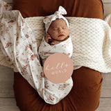 Snuggle Hunny - Butterfly Organic Jersey Wrap & Topknot Set