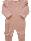 Rai & Co - Frill Ribbed Onesie - Light Pink