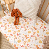 Snuggle Hunny - Fitted Cot Sheet - Cowboys