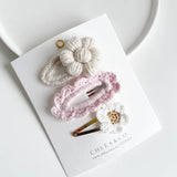 Chlea & Co - Spring Pastel Bloom Crochet Clip Set
