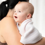 Living Textiles - 100% Cotton Knit Blanket - Blush Stripe