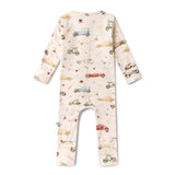 Snuggle Hunny - Vintage Cars Organic Snugglesuit Convertible Romper
