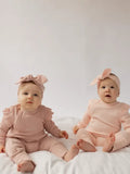 Rai & Co - Frill Ribbed Onesie - Light Pink