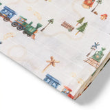 Snuggle Hunny - Trains Organic Muslin Wrap