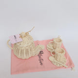 SALLI COLLECTIVE - Dolls Sized Rattan Tea Set