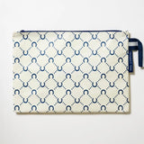 Project Ten - Large Zip Pouch – Navy Horseshoe