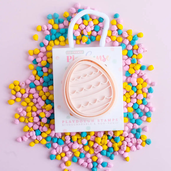 Play Sense - Eco Playdough Stamp | Easter Egg Waves - Green