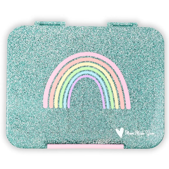 Mum Made Yum - Bento Lunchbox (Large) - Sparkle Teal Rainbow