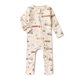 Snuggle Hunny - Vintage Cars Organic Snugglesuit Convertible Romper