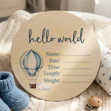Timber Tinkers - Hot Air Balloon Wooden Birth Disc
