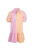 Sunnyville - Amy Dress - Melon & Pink Stripe