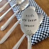 Samantha's Studio - "Dad's Ice Cream Spoon" Quote Cutlery (Spoon), Hand Stamped