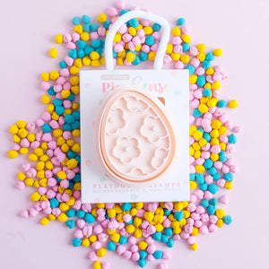 Play Sense - Eco Playdough Stamp | Easter Egg Flowers - Pink