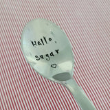 Samantha's Studio - "Hello Sugar" Quote Cutlery (Spoon), Vintage Stamped Cutlery