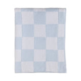 Living Textiles - Chenille Blanket - Checkered Blue