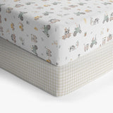 Living Textiles - 2 Pack Cot Fitted Sheets - Tractor Ride