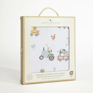 Living Textiles - 1 Pack Bedside Sleeper Fitted Sheet- Tractor Ride