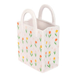 Lou Lou Bell - Tulip Print Ceramic Bag-Shaped Flower Vase