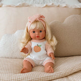 SALLI COLLECTIVE - Dolls Peaches & Cream  Romper+Bow Set🍑