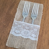 Samantha's Studio - "I Do" & "Me Too" Wedding Quote Cutlery (Forks)