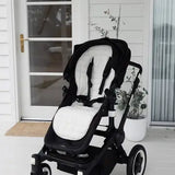 Linen Label - Pram Liner- Stripe Quilt - Oatmeal & Stripe