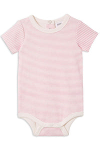 Milky - Baby Girl - Pink Stripe Rib Bubbysuit