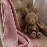 Living Textiles - Pram Knitted Blanket - Dusty Rose