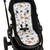 All4Ella - Universal pram liner - Beige Dinosaurs